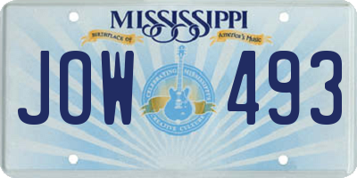 MS license plate JOW493