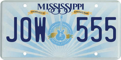 MS license plate JOW555