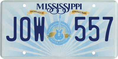 MS license plate JOW557