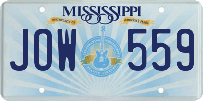 MS license plate JOW559