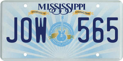 MS license plate JOW565