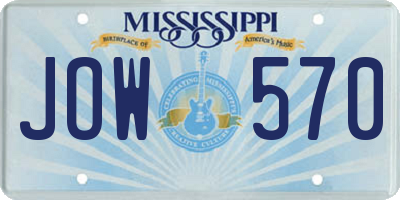 MS license plate JOW570