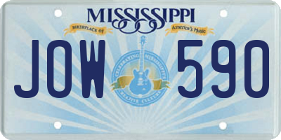 MS license plate JOW590