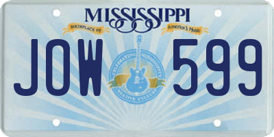 MS license plate JOW599