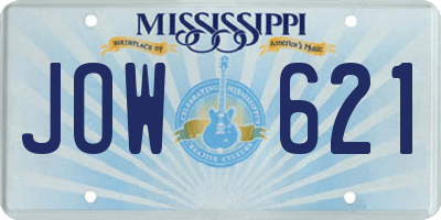 MS license plate JOW621