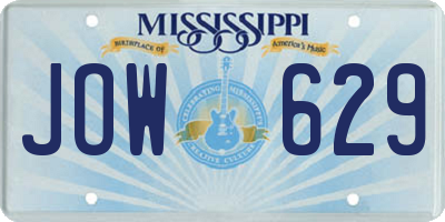 MS license plate JOW629