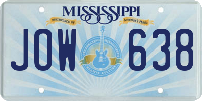 MS license plate JOW638