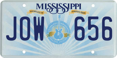 MS license plate JOW656