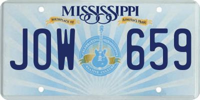 MS license plate JOW659