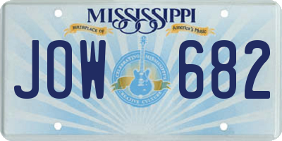 MS license plate JOW682