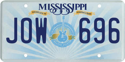 MS license plate JOW696