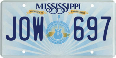 MS license plate JOW697