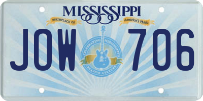 MS license plate JOW706