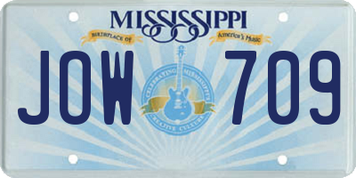 MS license plate JOW709