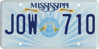 MS license plate JOW710