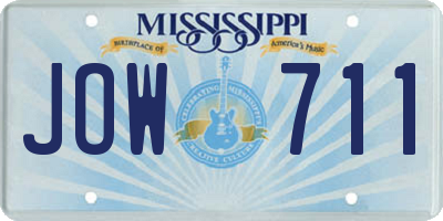 MS license plate JOW711