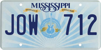 MS license plate JOW712