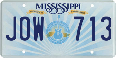 MS license plate JOW713