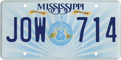 MS license plate JOW714
