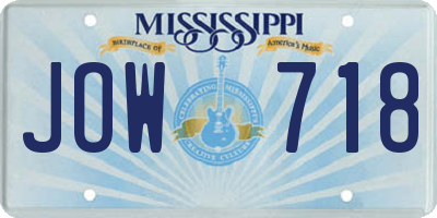 MS license plate JOW718