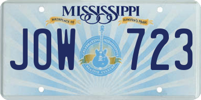 MS license plate JOW723