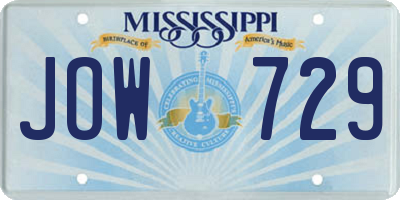 MS license plate JOW729