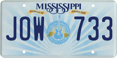 MS license plate JOW733