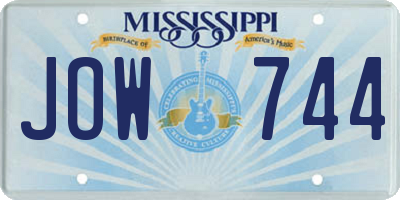 MS license plate JOW744