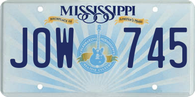 MS license plate JOW745