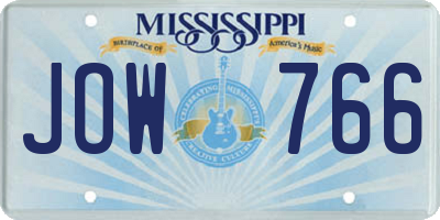 MS license plate JOW766