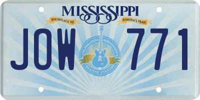 MS license plate JOW771