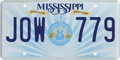 MS license plate JOW779