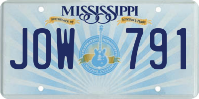 MS license plate JOW791