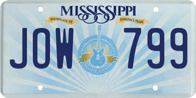 MS license plate JOW799