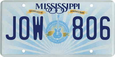 MS license plate JOW806