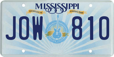 MS license plate JOW810