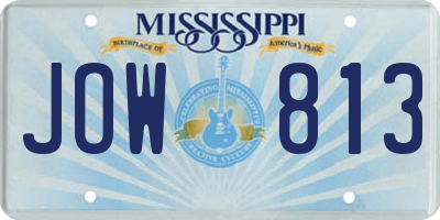 MS license plate JOW813