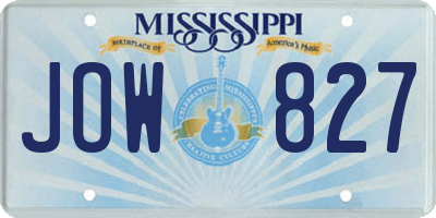 MS license plate JOW827