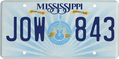 MS license plate JOW843