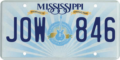 MS license plate JOW846