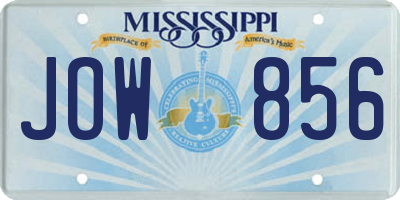 MS license plate JOW856