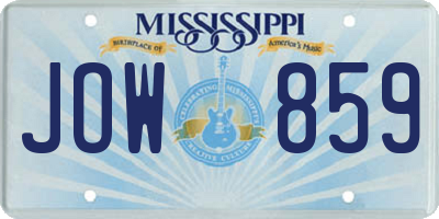 MS license plate JOW859