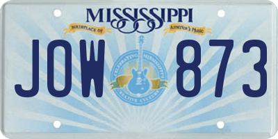 MS license plate JOW873