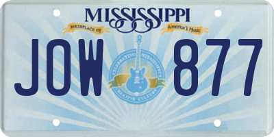 MS license plate JOW877