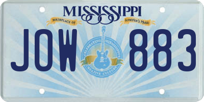 MS license plate JOW883
