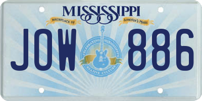MS license plate JOW886