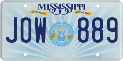 MS license plate JOW889
