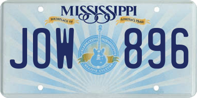 MS license plate JOW896