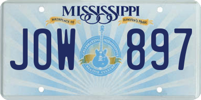 MS license plate JOW897