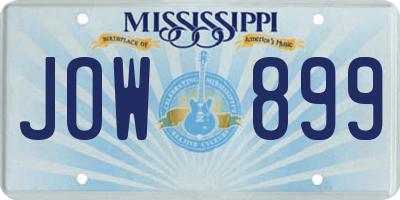MS license plate JOW899